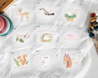 Baby Shower Boho Woods Nature Iron On Transfers For Bodysuit Decorating Station (9 Count)