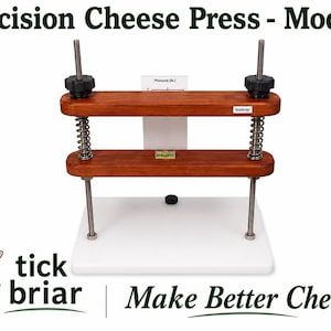 Cheese Press with Calibrated Pressure Gauge – Home Cheesemaking Press, Draining Foot, Level, 80+ lb Capacity