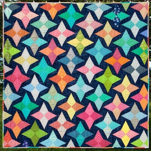 Cosmos star quilt pattern--instant download PDF