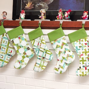 Scrappy Christmas stockings pattern--instant download PDF