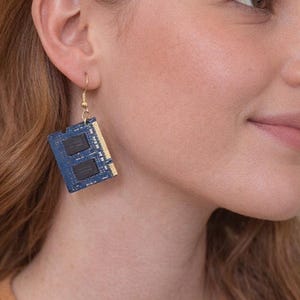 RAM Microchip Dangle Earrings & Keychain