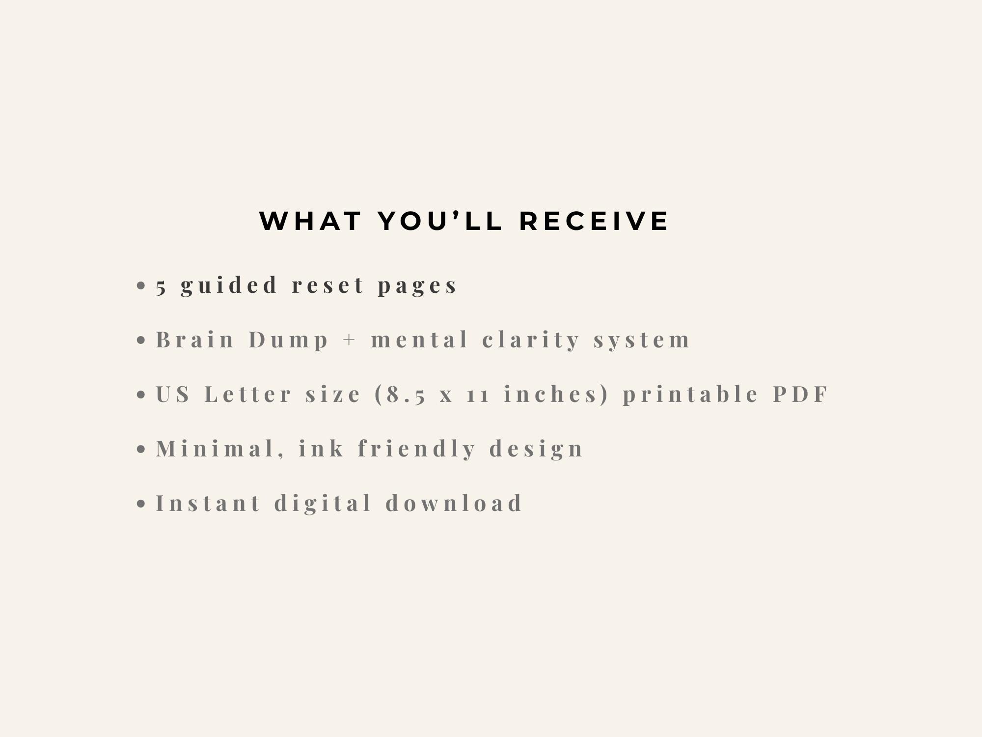 Overthinking Reset Worksheet | Mental Clarity, Anxiety Relief (instant ...