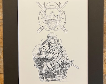 US Spezialeinsatzkommando Kampftaucher mit Kampftaucher Dive Superviser Badge