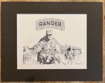 US Army Ranger patroullieren mit Ranger Tab (V1)