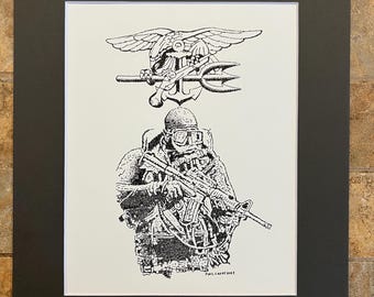 US Navy SEAL mit Dreizack