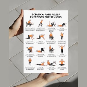 Sciatica Pain Relief Exercises for Seniors | Sciatica Stretch & Mobility Chart | Senior Exercise Printable, Instant Download image 5