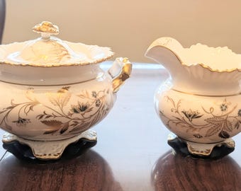 Aynsley Celeste (8354) Bone China Creamer And Sugar With Lid- England