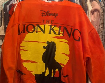 Disney The Lion King Sweatshirt Woman's 3XL Orange Simba Graphic Authentic