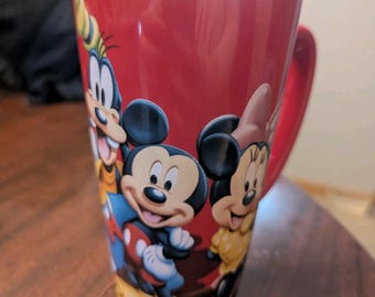 Large COFFEE CUP MUG Disney Mickey Mouse Minnie Donald Goofy Ceramic