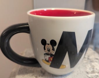 MICKEY MOUSE Coffee Mug Large Cup White Black Red Authentic Disney Parks 20 Oz