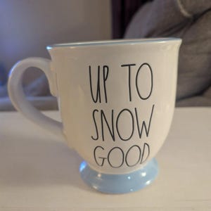 Disney Rae Dunn Frozen Anna & Olaf Up To Snow Good Double Sided Mug bild 3