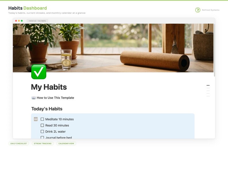 Habit Tracker for Notion | Streak Counter Template | Daily Routine ...