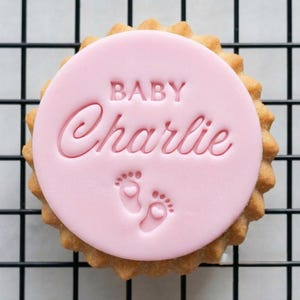 Timbro personalizzato per biscotti per neonati / Timbro per fondente con nome personalizzato per baby shower / Biscotti M&S