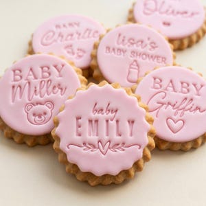 Personalised Baby Cookie Stamp | Custom Name Fondant Embosser for Baby Shower | M&S biscuits