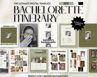 Bachelorette Itinerary Template Canva | Neutral Luxe Bach Trip Planner (Digital Download)