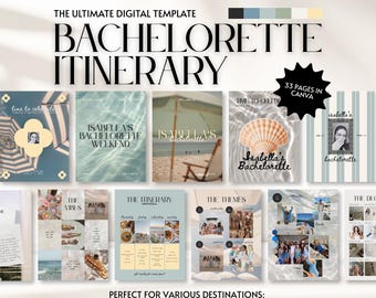 Bachelorette Itinerary Template Canva | Coastal Beach Bach Weekend Planner (Digital Download)