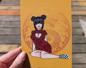 Qipao Pinup Girl Print (Red)