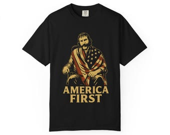 Vintage Bill the Butcher America First T-Shirt, Patriotic Graphic Tee, Relaxed Fit Cotton