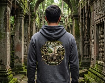 Ta Prohm Temple Cambodia Angkor Wat Hoodie | Ancient Jungle Ruins Print