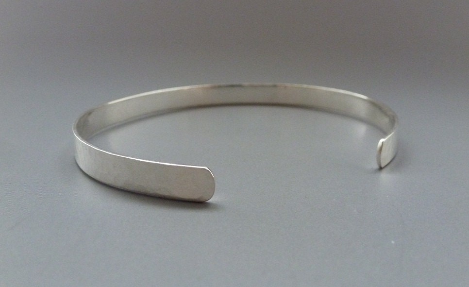 Silver Slim Cuff Bangle Ladies Classic Solid Sterling Silver - Etsy