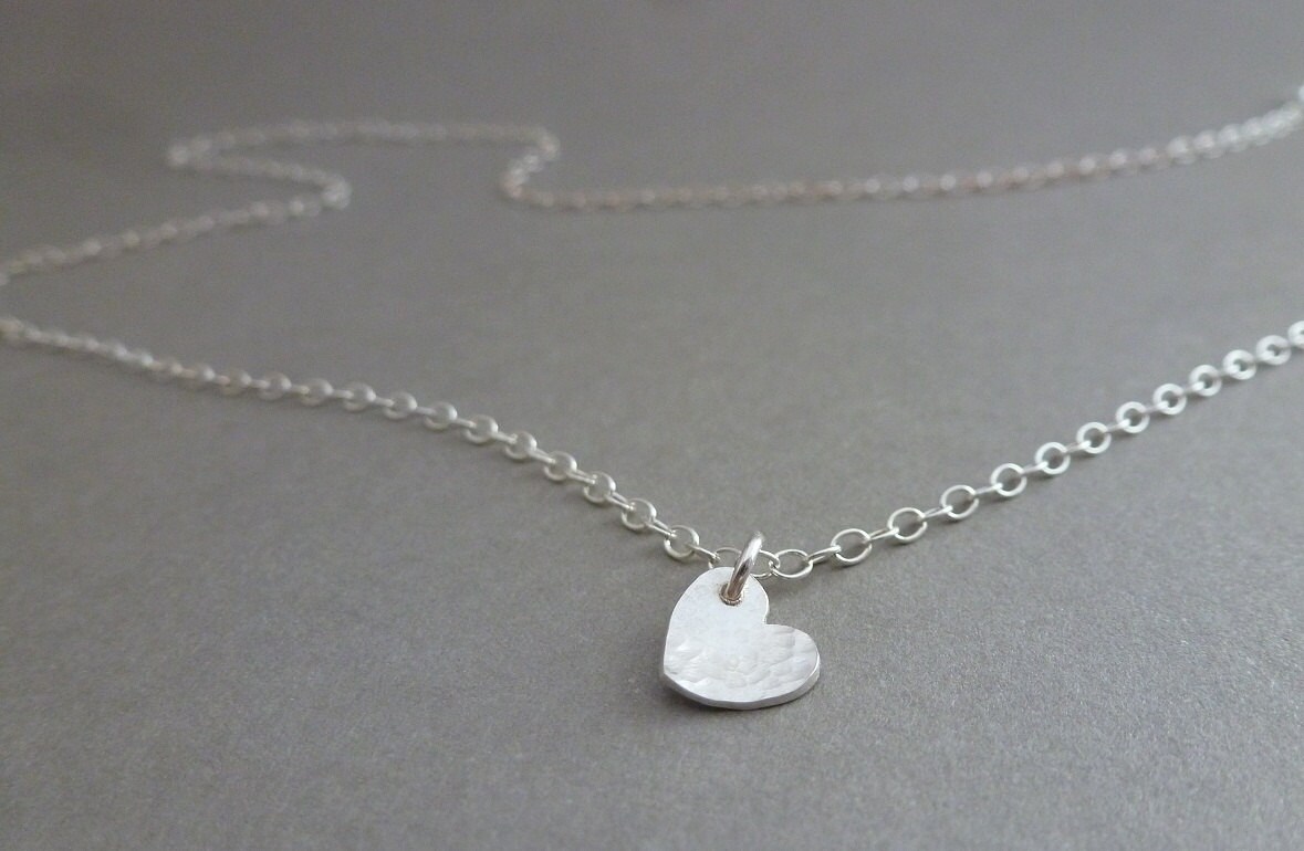 Silver Heart Necklace Solid Sterling Silver Tiny Small Heart - Etsy