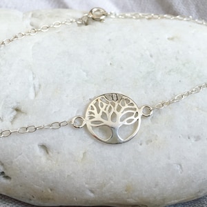 Silver Tree of Life Bracelet - Sterling Silver 925 Tree Chain Bracelet
