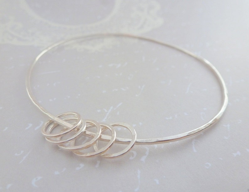 Solid Sterling Silver 925 Eternity Infinity Forever Circle Ring Friendship Bracelet Handmade Silver Karma Bangle