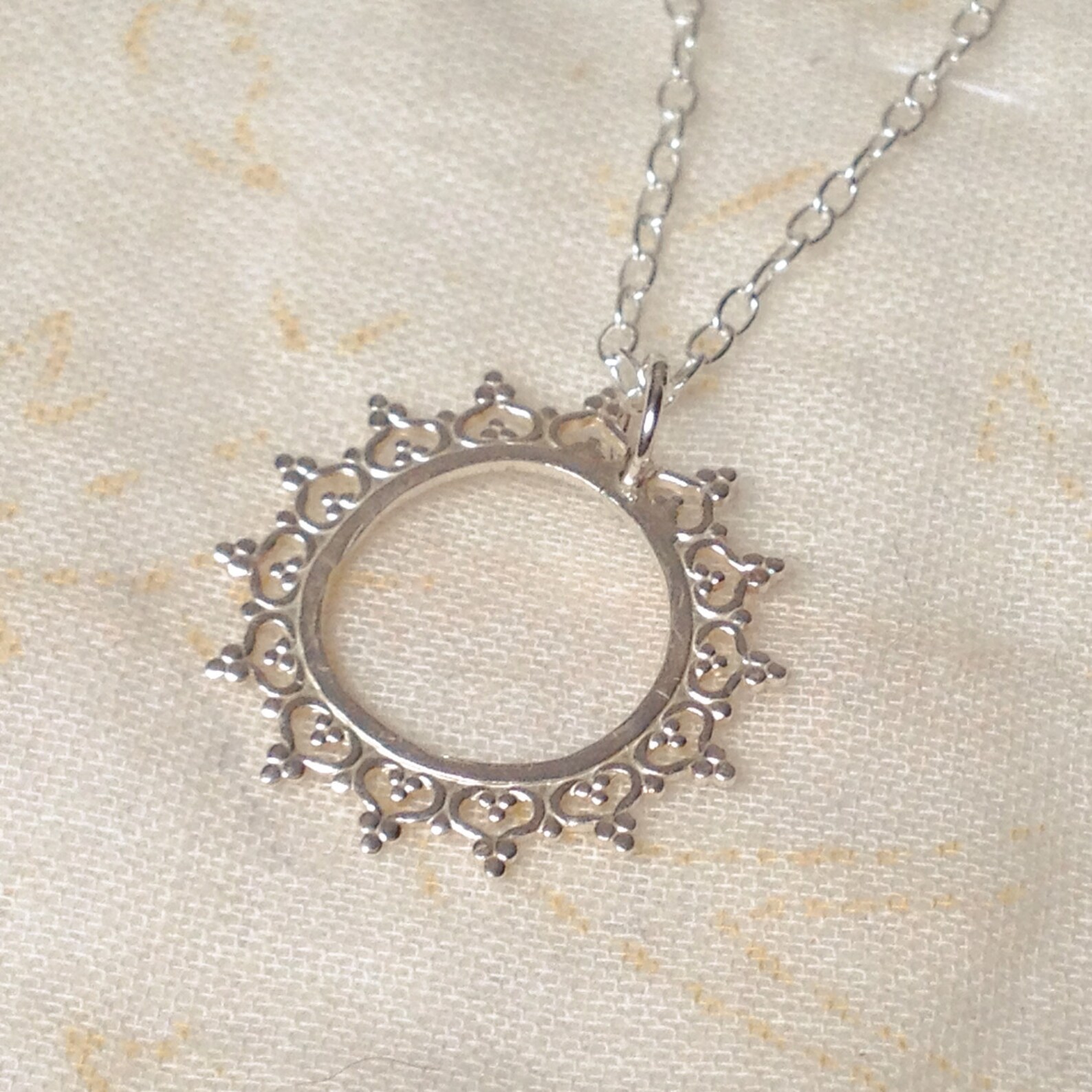 Silver Solstice Silver Solstice Necklace - Sterling Silver 925 Sun Summer Sunshine Lace ...