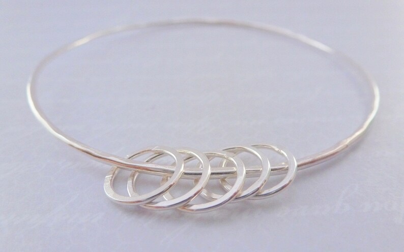 Solid Sterling Silver 925 Eternity Infinity Forever Circle Ring Friendship Bracelet Handmade Silver Karma Bangle