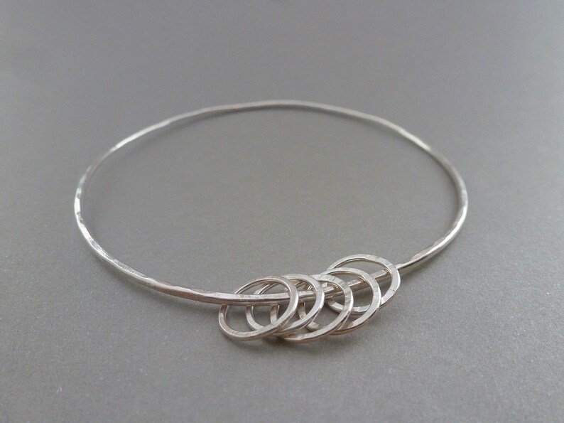 Solid Sterling Silver 925 Eternity Infinity Forever Circle Ring Friendship Bracelet Handmade Silver Karma Bangle