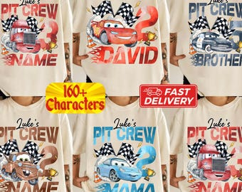 Custom Disney Cars Birthday Shirt for Kids, Lightning McQueen Birthday Shirt, Personalized Age & Name Shirt, Kids Race Car Birthday Outfit