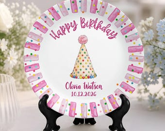 Personalized Baby Birthday Plate, Custom Happy 1st Birthday Platter for Boy, Kids Party Decor