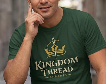 Camiseta con logo de la corona de Kingdom Thread / Ropa cristiana, emblema de la cruz