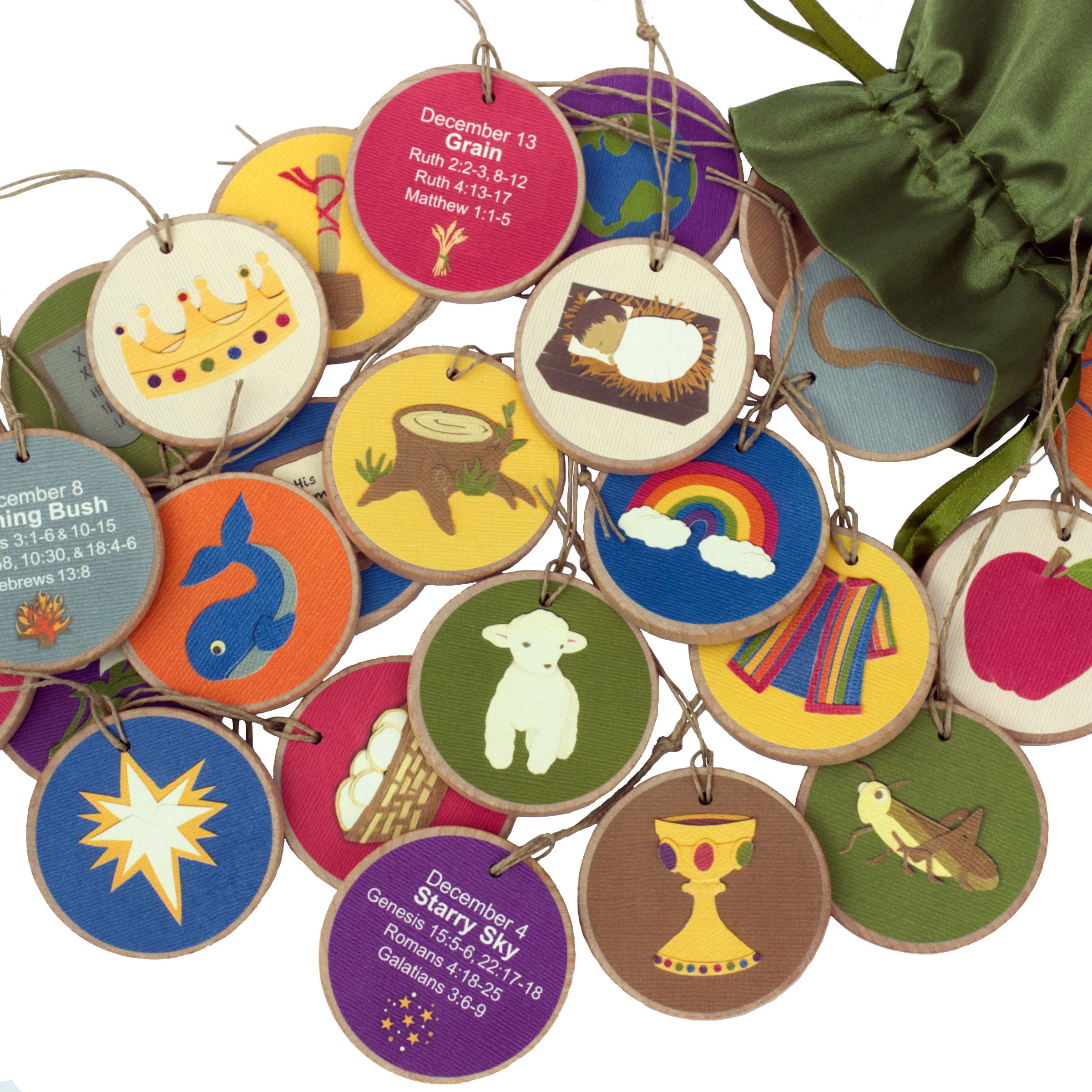 Jesse Tree Ornaments 2 sided Etsy