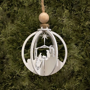 Wooden Christmas Nativity Ornament image 1