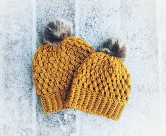 mom and baby matching hats