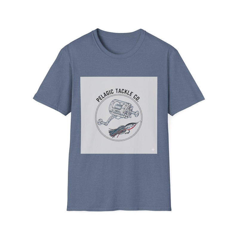 Camiseta unisex de algodón con diseño de carrete de pesca de Pelagic Tackle Co. imagen 4