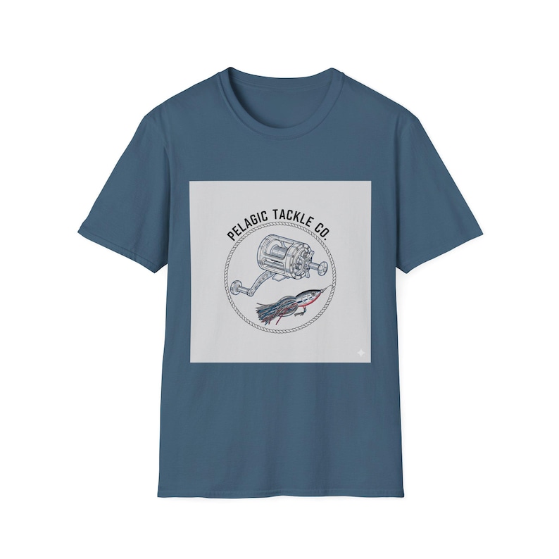 Camiseta unisex de algodón con diseño de carrete de pesca de Pelagic Tackle Co. imagen 5