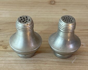 Set di saliera e pepiera vintage in metallo – Arredamento da cucina in stile metà secolo – Stoviglie retrò color argento