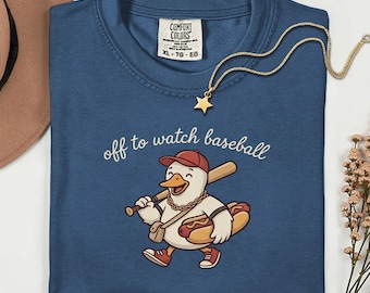 Off To Watch Baseball Shirt, Funny Silly Goose Tee, Game Day, Season, Baseball Fans, Baseball Goose