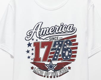 America Since 1776 Shirt, Land of the Free, Retro USA Shirt, Independence Day Shirt, 4th of July Shirt, Patriotic, Distressed 1776 Shirt