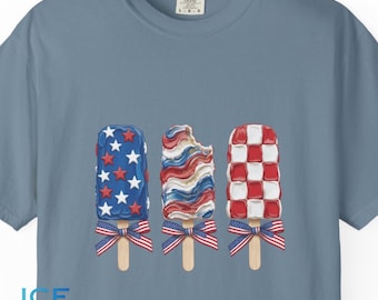 USA Popsicle Shirt, 4th Of July, Popsicle Graphic Tee, Red White Blue, USA Freedom, 250th Anniversary, Independence Day Shirt, American Flag