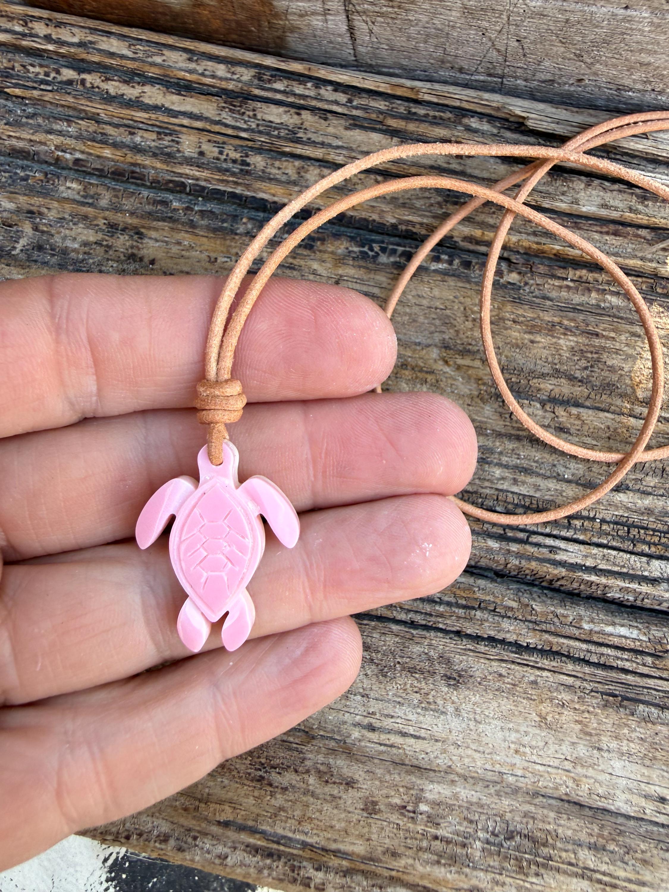 Pink Conch Shell Turtle Pink Conch Shell Turtle Necklace - Etsy