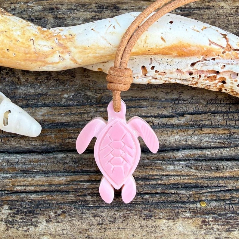 Pink Conch Shell Turtle Pink Conch Shell Turtle Necklace - Etsy