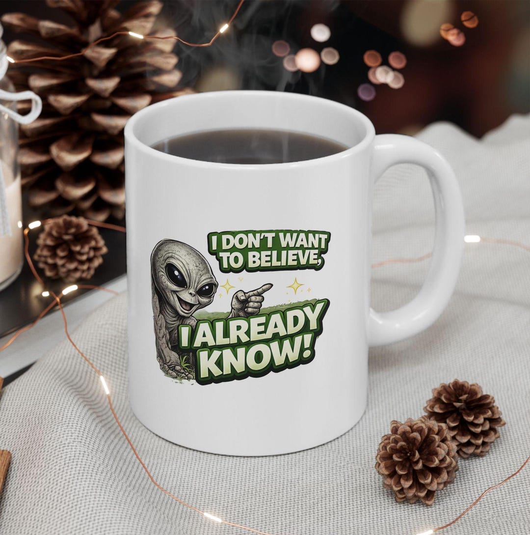Funny Alien Ceramic Mug | UFO Coffee Cup (11 Oz, 15 Oz) - Etsy