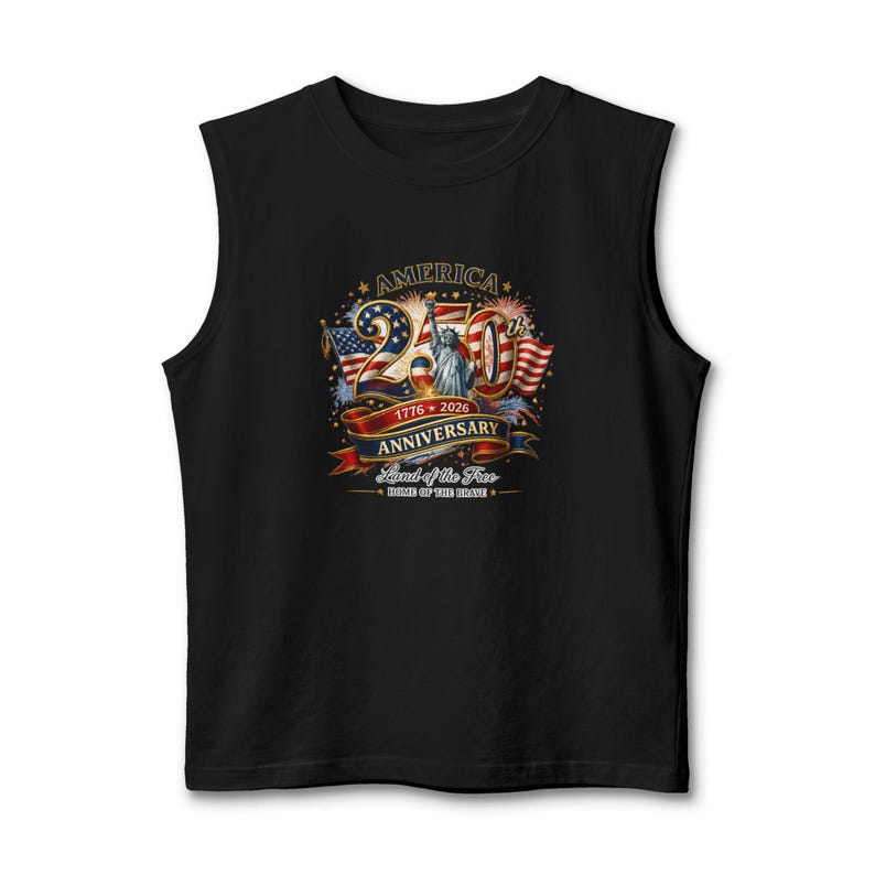 America 250th Anniversary Flag Tank Top | Patriotic Independence Day Tank image 6