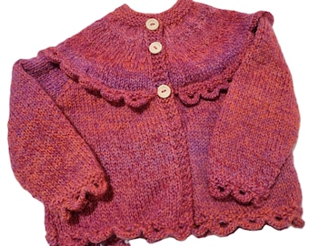 Hand Knitted Baby Matinee Coat Pure Wool