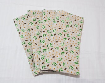 Bee Print Cotton Napkins: Handmade Australian Dinner Serviettes