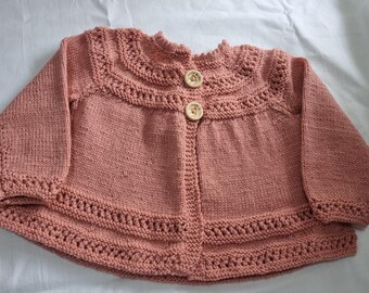 Knitted Baby Matinee Coat Pure Wool