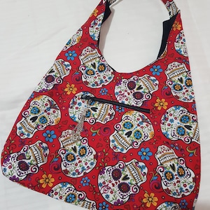 Bags with zip pockets all day handbag cotton Skulls Free Postage